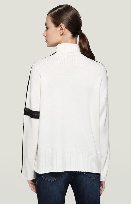 Women's pullover with needlepunch decoration, OPTICAL WHITE Women's pullover with needlepunch decoration, OPTICAL WHITE, hi-res-1