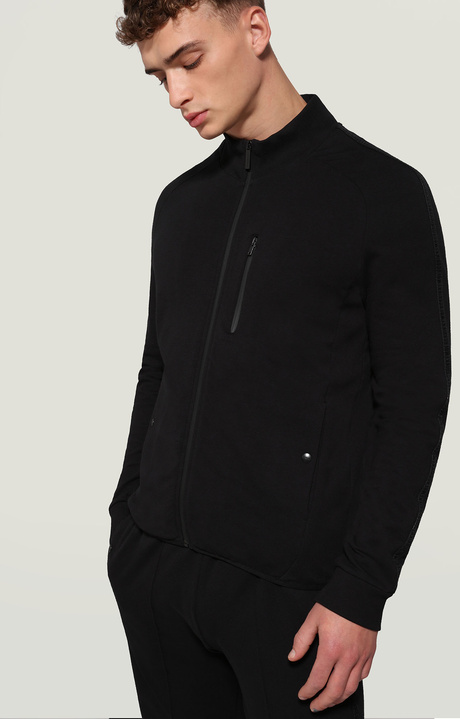 Men's zip sweatshirt, BLACK Men's zip sweatshirt, BLACK, hi-res-1