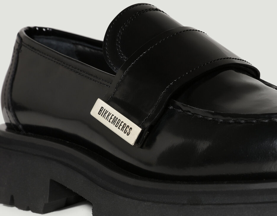 Leather men's mocassins - chunky College, BLACK Leather men's mocassins - chunky College, BLACK, hi-res-1