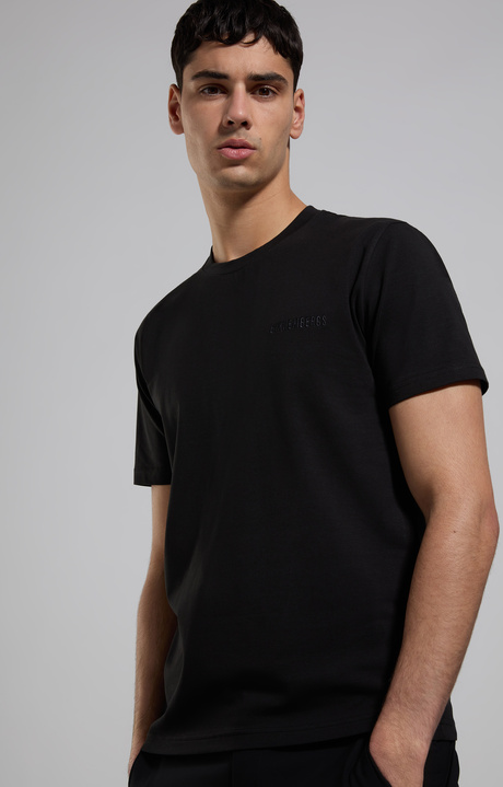 Embroidered men's T-shirt, BLACK Embroidered men's T-shirt, BLACK, hi-res-1