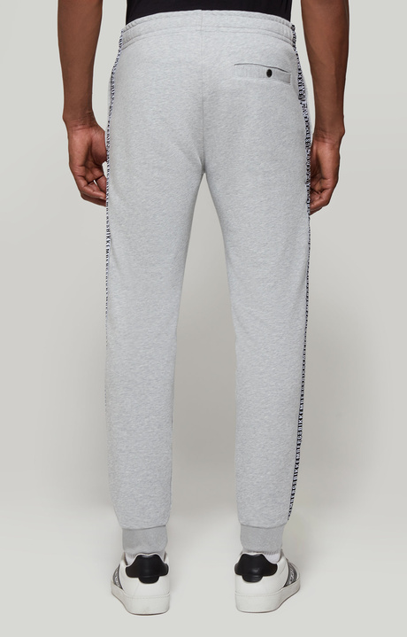 Men's joggers with double tape, MELANGE CREAM WHITE Men's joggers with double tape, MELANGE CREAM WHITE, hi-res-1