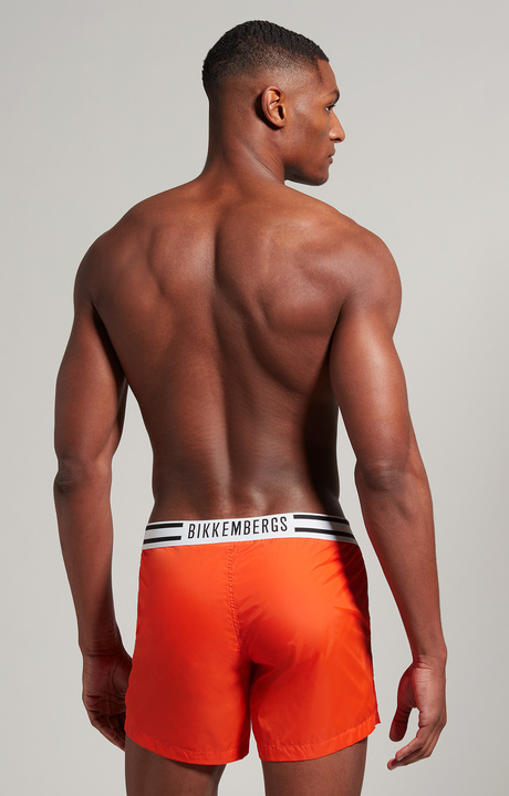 Men's short swim trunks with stripes, ORANGE.COM Men's short swim trunks with stripes, ORANGE.COM, hi-res-1