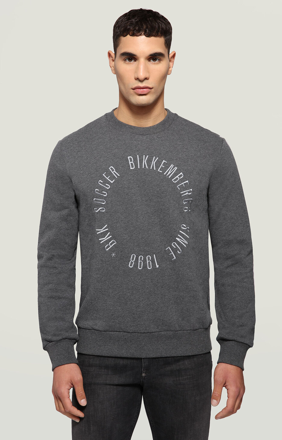 Men's printed sweatshirt, DARK GREY MELANGE Men's printed sweatshirt, DARK GREY MELANGE, hi-res-1
