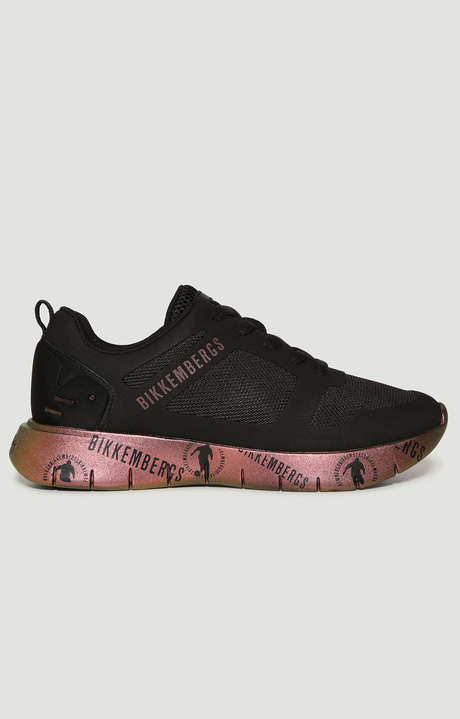 Women's sneakers Fleurienne with printed soles, BLACK Women's sneakers Fleurienne with printed soles, BLACK, hi-res-1