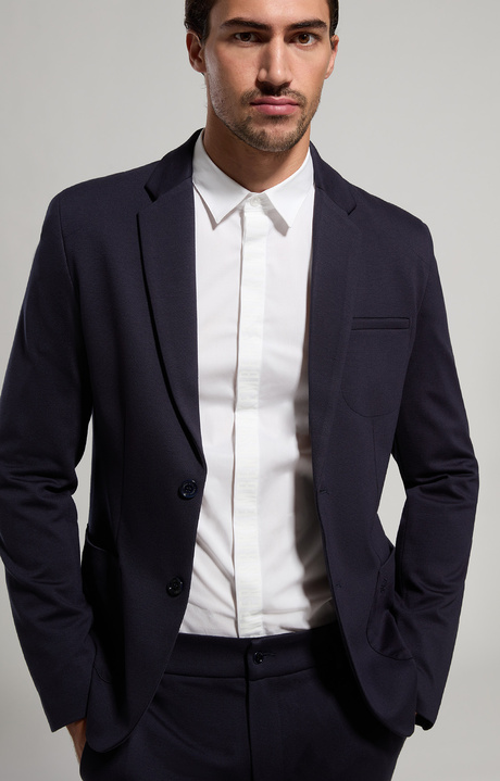 Stretch poplin men's shirt, WHITE, hi-res-1