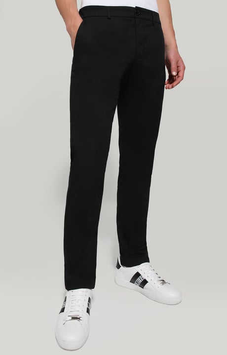 Men's pants with elastic waist, BLACK Men's pants with elastic waist, BLACK, hi-res-1