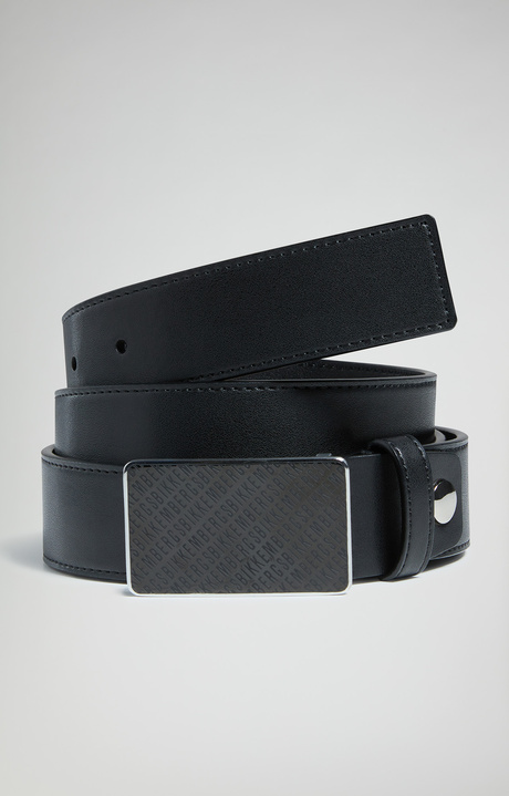 Men's leather belt, BLACK Men's leather belt, BLACK, hi-res-1