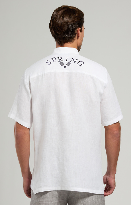 Embroidered linen men's shirt, OFF WHITE, hi-res-1