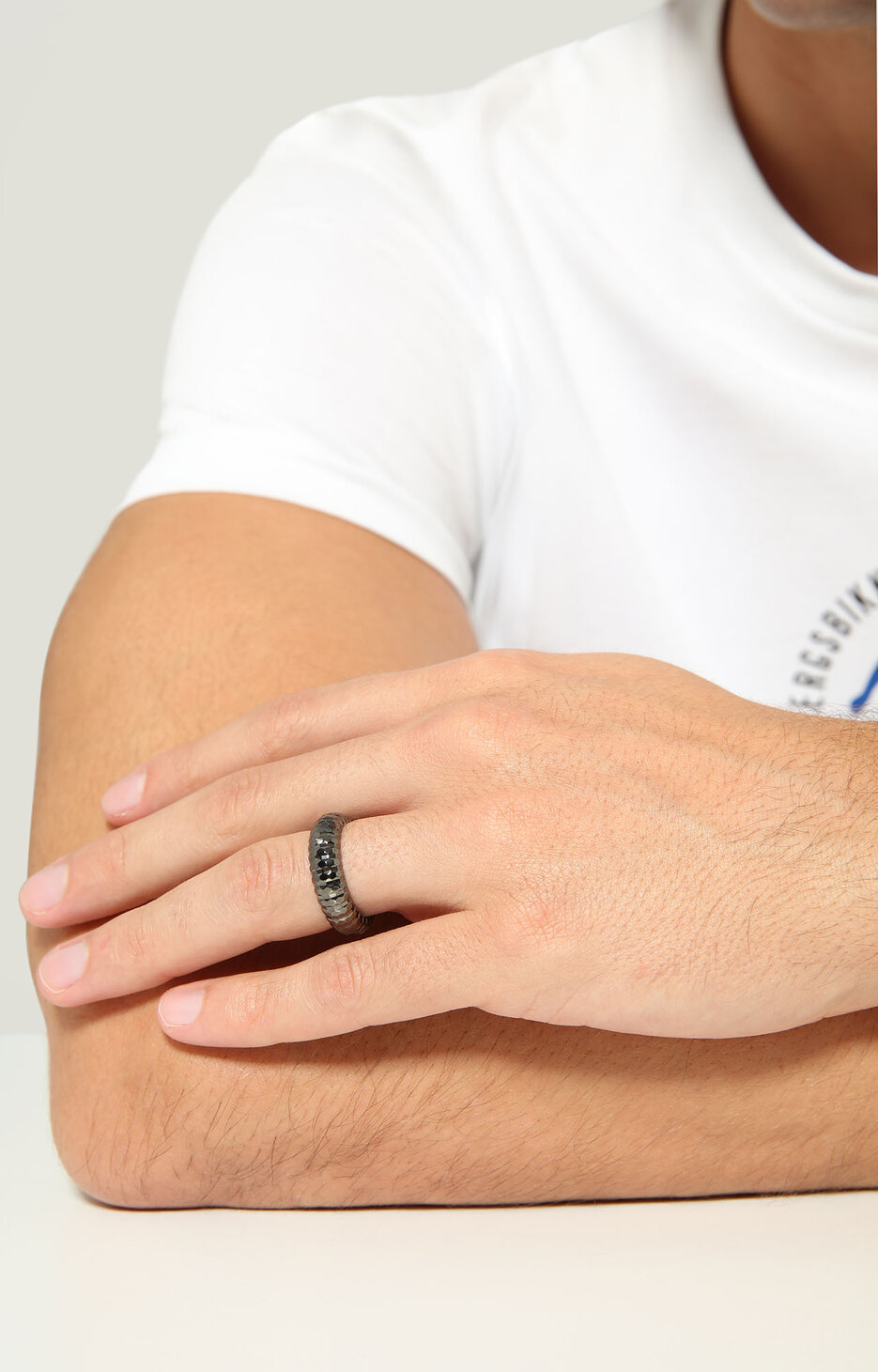 Bikkembergs men's ring with diamond, 300, hi-res-1