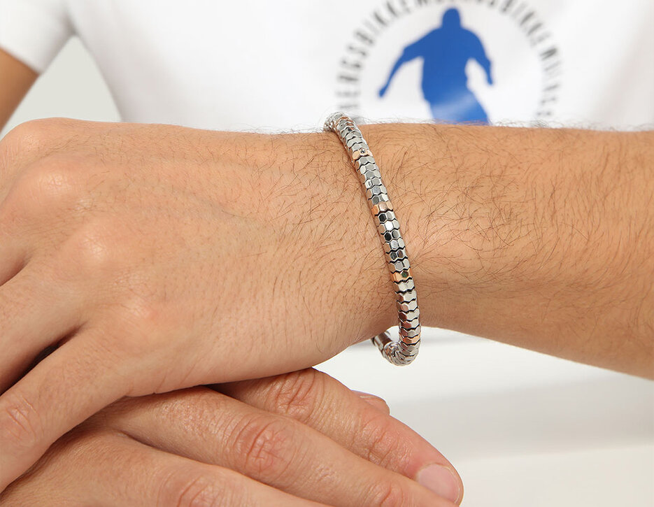 Bikkembergs men's bracelet with hexagons and diamonds, 290 Bikkembergs men's bracelet with hexagons and diamonds, 290, hi-res-1
