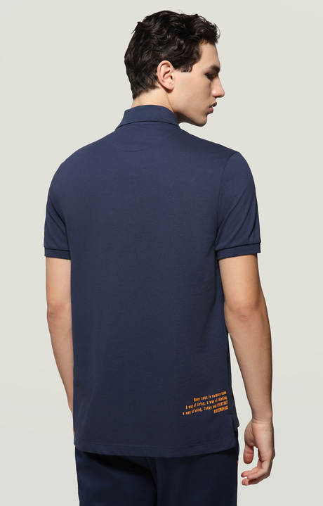 Men's polo shirt with raised logo, BLUE Men's polo shirt with raised logo, BLUE, hi-res-1