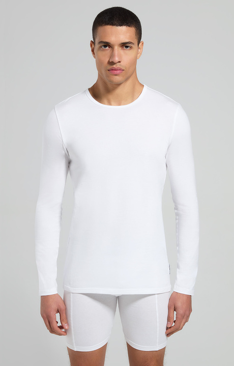 Men's long-sleeve undershirt, WHITE Men's long-sleeve undershirt, WHITE, hi-res-1
