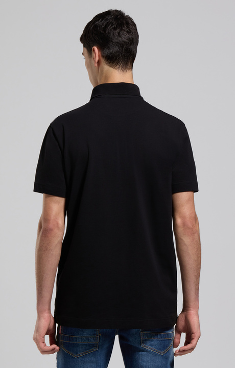 Men's piquet polo shirt, BLACK Men's piquet polo shirt, BLACK, hi-res-1