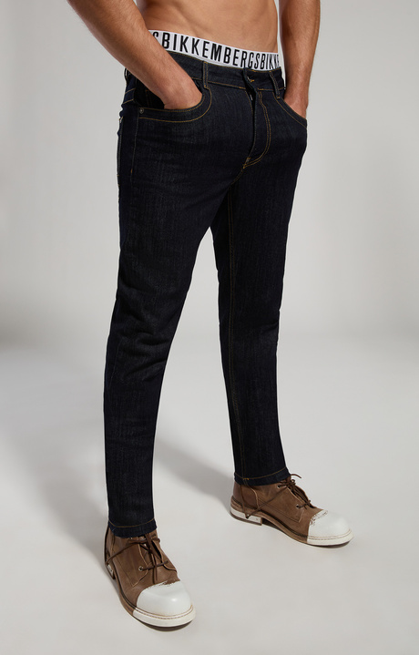 Slim fit men's jeans, BLUE DENIM MEDIUM/DARK LAV.3, hi-res-1