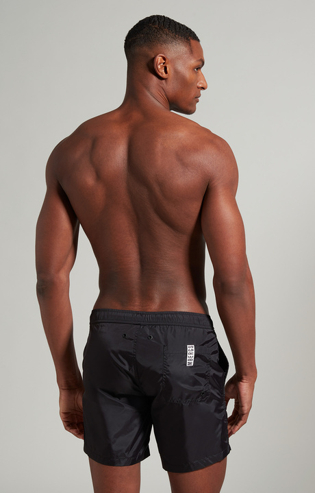 Men's boardshorts with tape, BLACK Men's boardshorts with tape, BLACK, hi-res-1