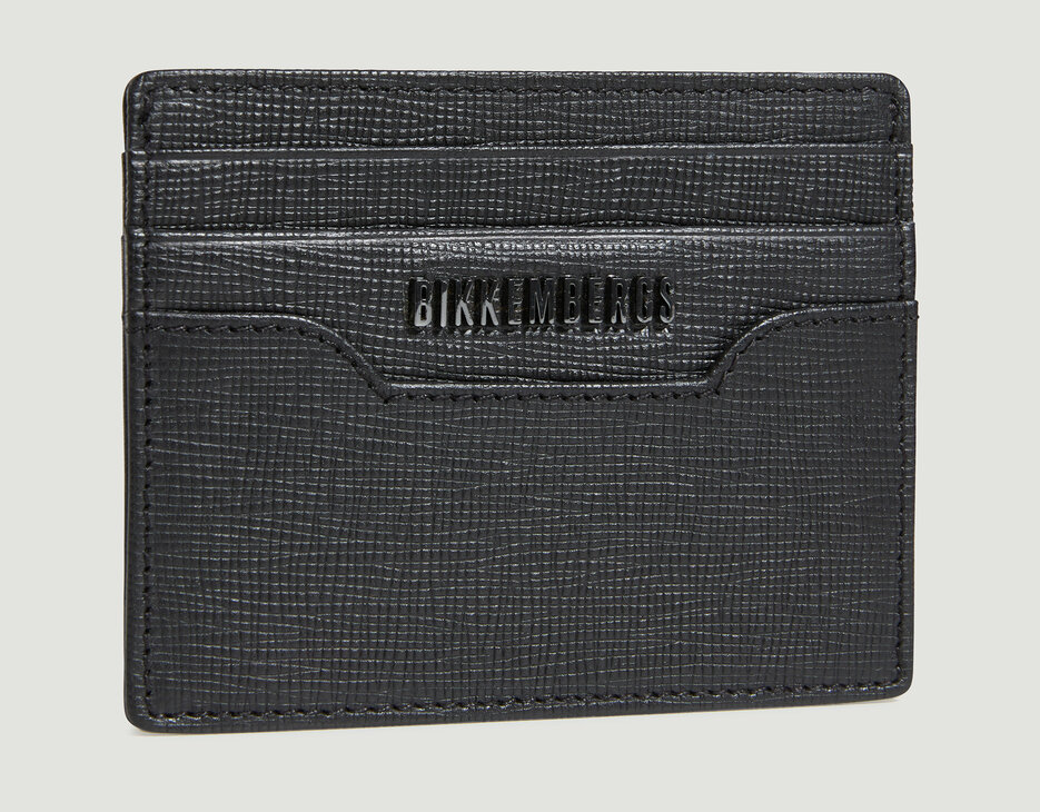 Men's leather card holder, BLACK Men's leather card holder, BLACK, hi-res-1
