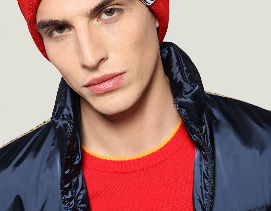 Men's hat with tape, RED Men's hat with tape, RED, hi-res-1