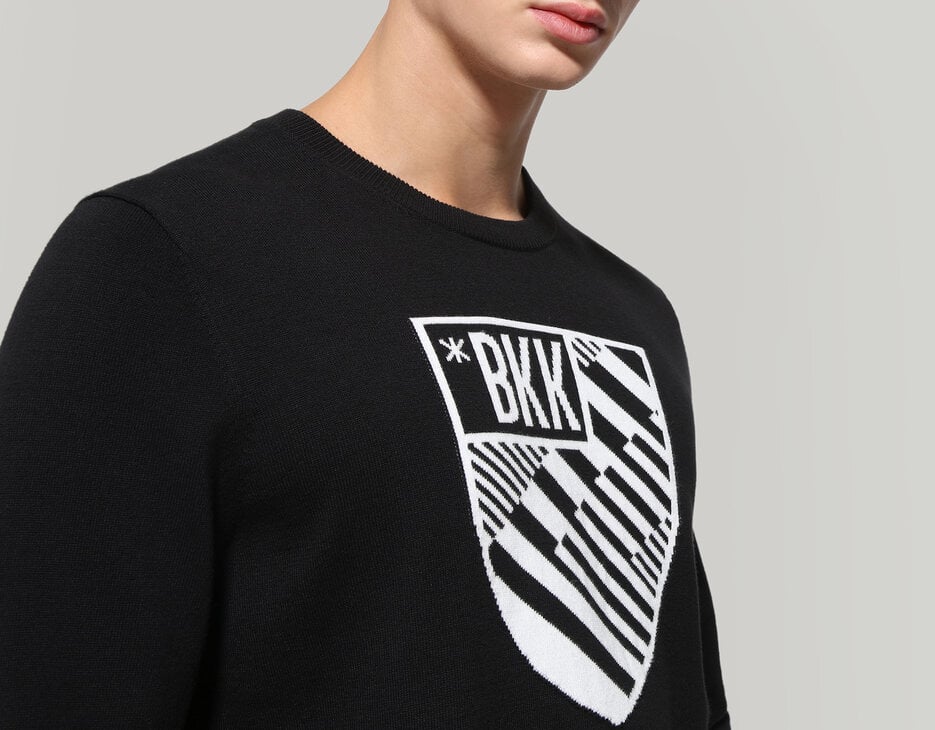 Men's sweater with intarsia, BLACK Men's sweater with intarsia, BLACK, hi-res-1