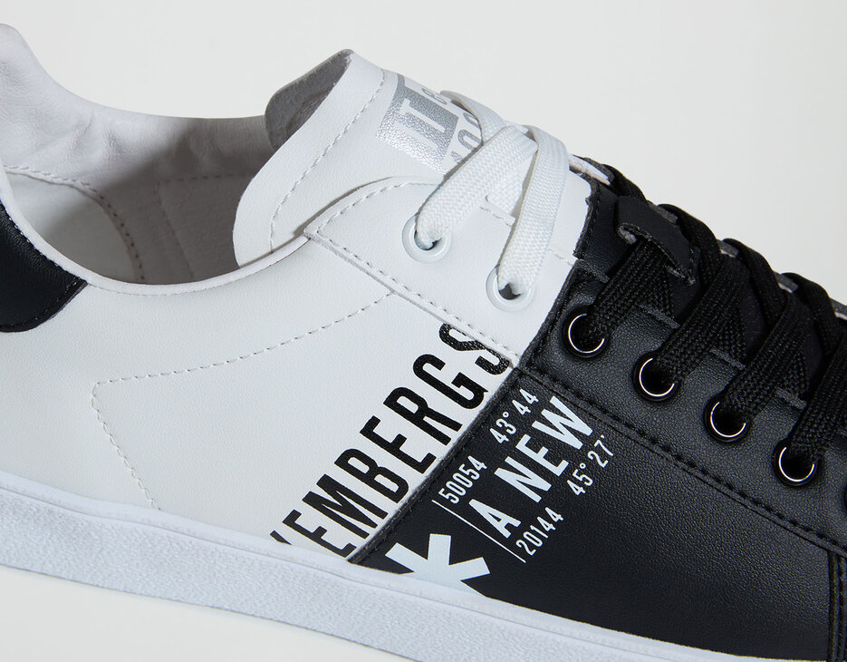 Recoba M color-block men's sneakers, BLACK/WHITE Recoba M color-block men's sneakers, BLACK/WHITE, hi-res-1