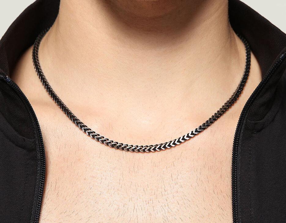 Men's necklace with vintage look and diamond, 273 Men's necklace with vintage look and diamond, 273, hi-res-1