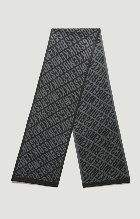 Scarf with all-over logo 25x180, BLACK/GREY Scarf with all-over logo 25x180, BLACK/GREY, hi-res-1