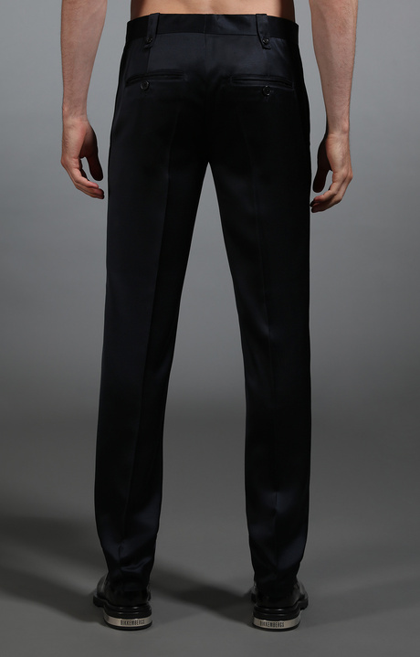 Men's navy satin trousers, NAVY Men's navy satin trousers, NAVY, hi-res-1