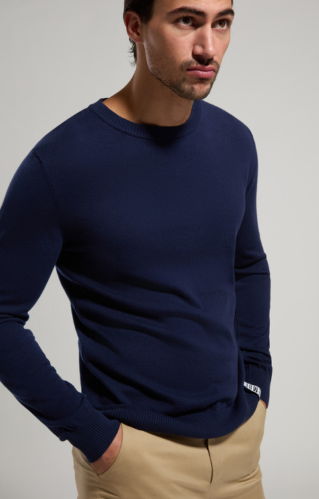 Men's round neck pullover, DRESS BLUES, hi-res-1
