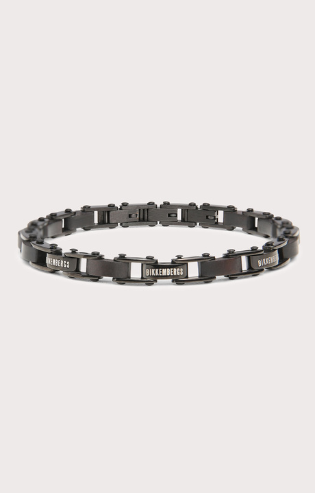 Men's bracelet in ebony and steel, TOTAL BLACK Men's bracelet in ebony and steel, TOTAL BLACK, hi-res-1
