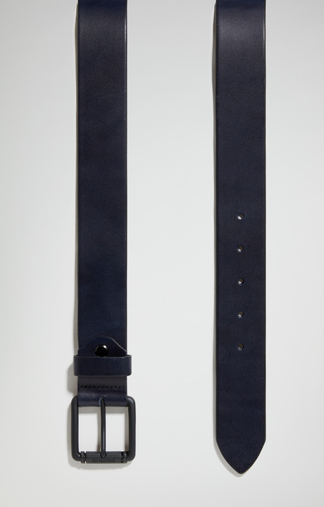 Men's smooth leather belt, BLUE, hi-res-1