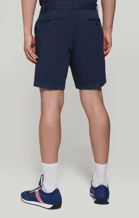 Men's shorts with embroidered cuffs, BLUE Men's shorts with embroidered cuffs, BLUE, hi-res-1