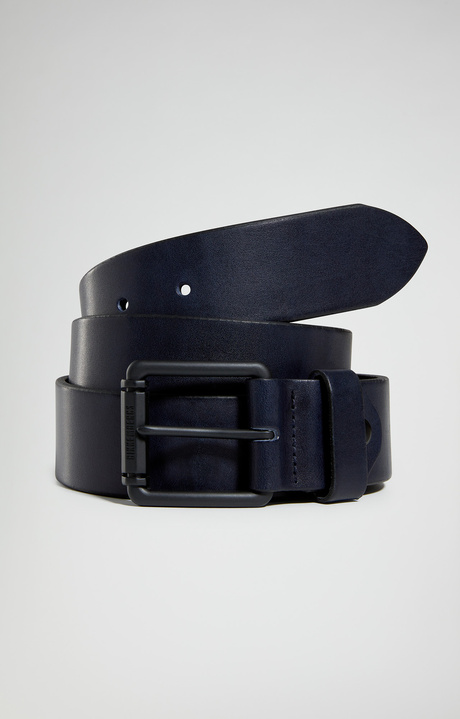 Men's smooth leather belt, BLUE, hi-res-1