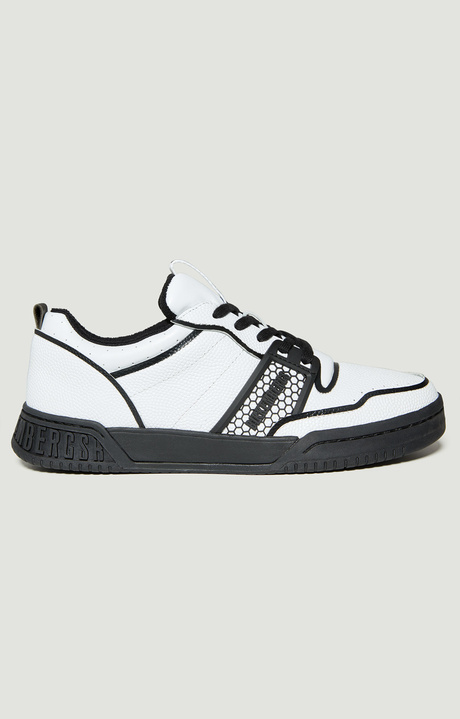 Scoby men's leather basketball sneakers, WHITE Scoby men's leather basketball sneakers, WHITE, hi-res-1