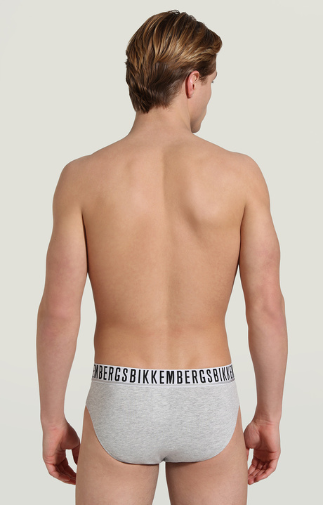 3-pack men's briefs in stretch cotton, GREY MELANGE 3-pack men's briefs in stretch cotton, GREY MELANGE, hi-res-1