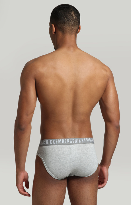 2-pack men's briefs in stretch cotton, GREY MELANGE 2-pack men's briefs in stretch cotton, GREY MELANGE, hi-res-1