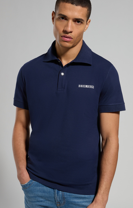 Men's stretch piquet polo shirt, DRESS BLUES Men's stretch piquet polo shirt, DRESS BLUES, hi-res-1
