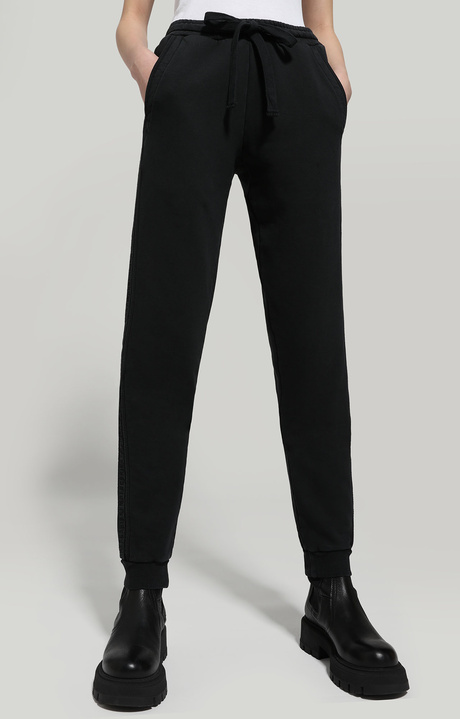 Women's joggers - garment dyed, BLACK Women's joggers - garment dyed, BLACK, hi-res-1