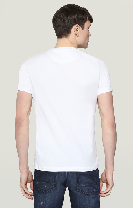 Men's T-shirt with Bikkembergs print, OPTICAL WHITE Men's T-shirt with Bikkembergs print, OPTICAL WHITE, hi-res-1