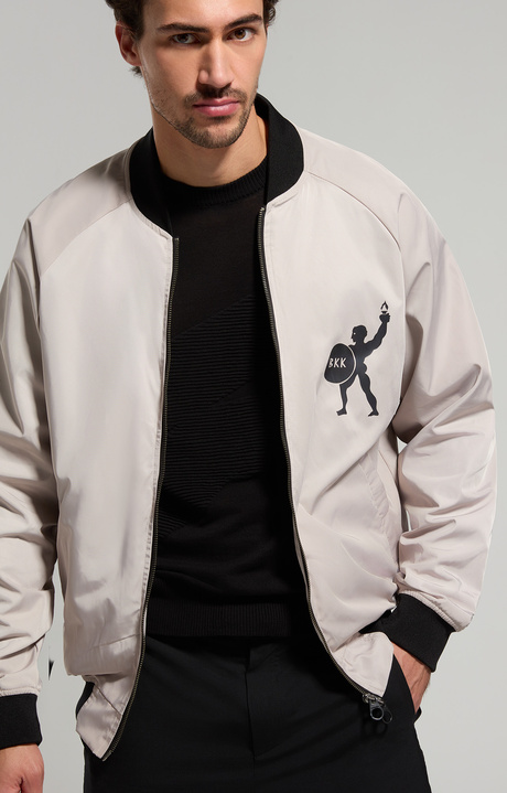 Nylon men's bomber jacket, DOVE Nylon men's bomber jacket, DOVE, hi-res-1