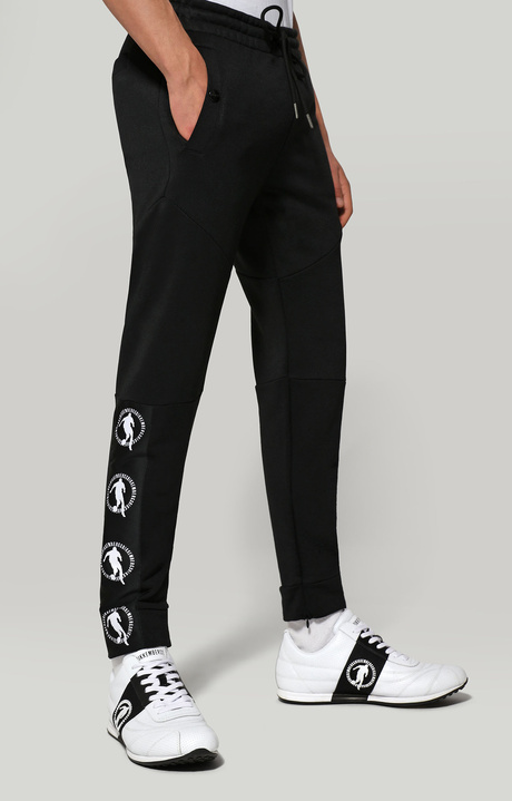 Men's sweatpants with contrast logo, BLACK Men's sweatpants with contrast logo, BLACK, hi-res-1