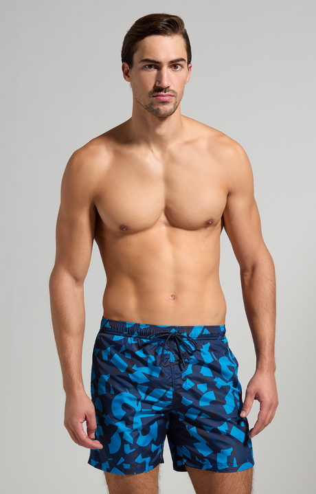 Camouflage men's boardshorts, MEDITERRANIAN BLUE, hi-res-1