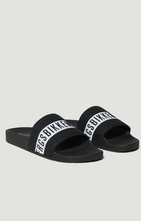 Men's rubber sliders - Pool, BLACK/WHITE Men's rubber sliders - Pool, BLACK/WHITE, hi-res-1