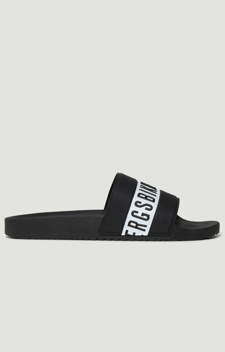 Men's rubber sliders - Pool, BLACK/WHITE Men's rubber sliders - Pool, BLACK/WHITE, hi-res-1