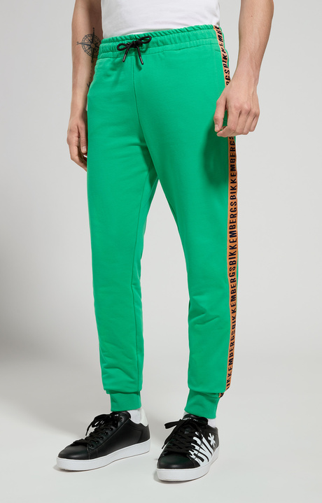 Men's joggers with tape, BRIGHT GREEN Men's joggers with tape, BRIGHT GREEN, hi-res-1