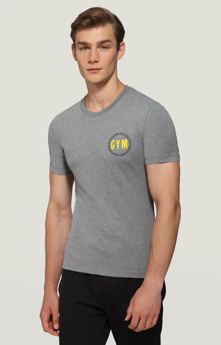 Men's T-shirt with Gym print, DARK GREY MELANGE Men's T-shirt with Gym print, DARK GREY MELANGE, hi-res-1