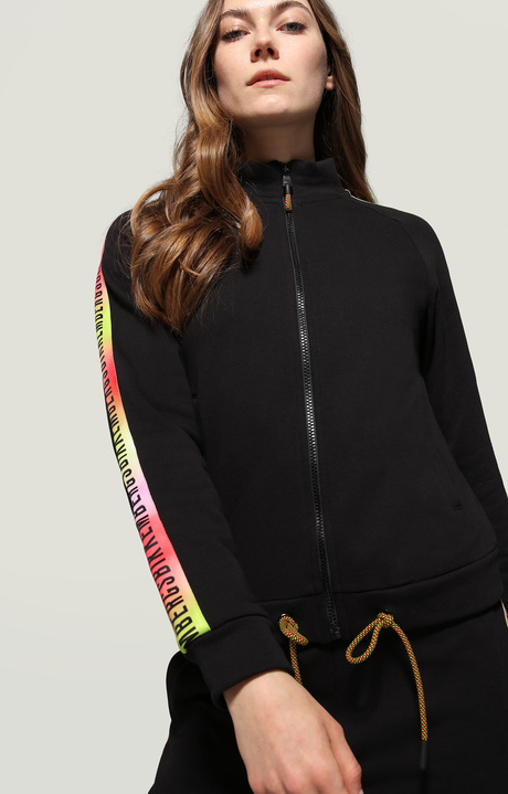 Women's sweatshirt with tie-dye detail, BLACK Women's sweatshirt with tie-dye detail, BLACK, hi-res-1