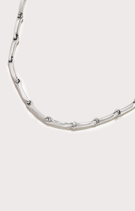 Men's necklace with hammered effect, WHITE Men's necklace with hammered effect, WHITE, hi-res-1