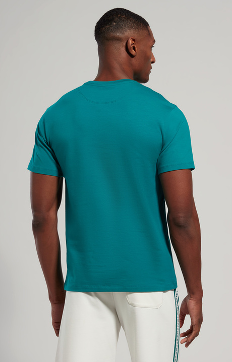 Men's T-shirt with tape print, EVERGLADE, hi-res-1