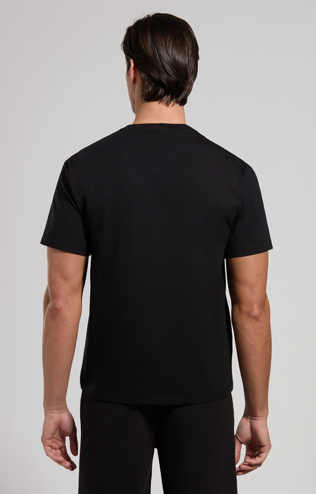 Men's T-shirt with tape print, BLACK Men's T-shirt with tape print, BLACK, hi-res-1