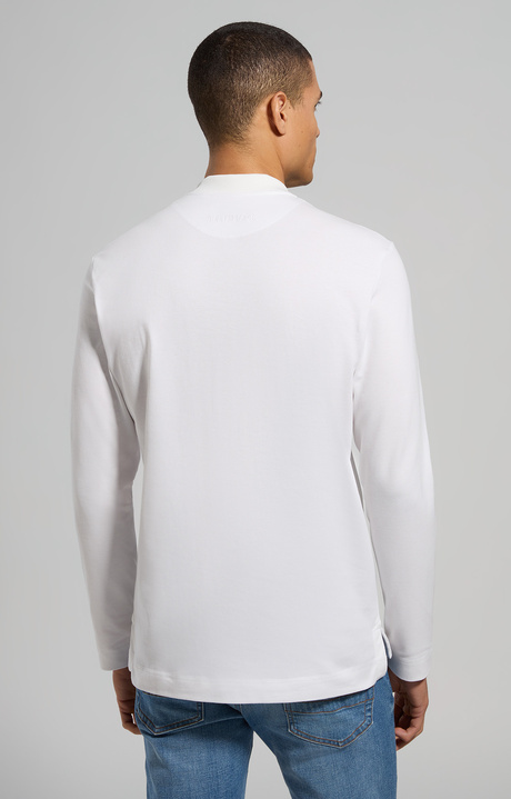 Men's piquet Henley shirt, WHITE Men's piquet Henley shirt, WHITE, hi-res-1