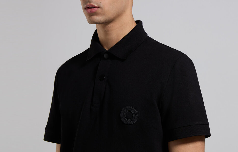 Men's stretch piquet polo shirt, BLACK Men's stretch piquet polo shirt, BLACK, hi-res-1